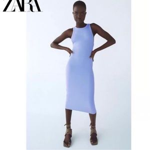 COPY - Zara blue bodycon halter dress